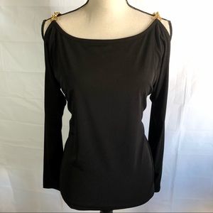 EUC MICHAEL KORS Chain Strap Cold shoulder top sz XL